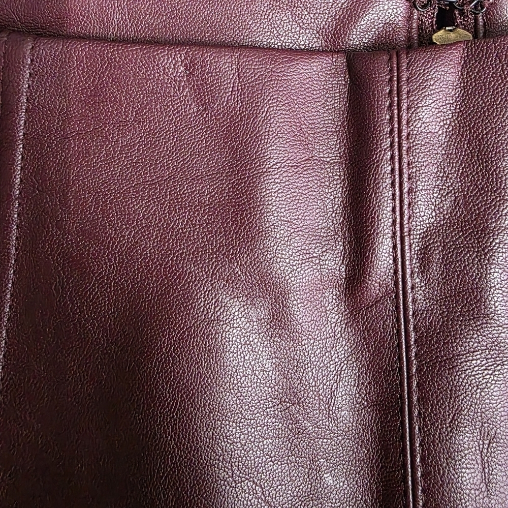 Jolt Nordstrom Faux Vegan Leather Burgundy Mini Elegant Burgundy Leather Skirt 7 - Picture 13 of 16
